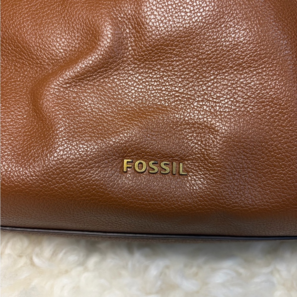 Fossil Tan Leather Shoulder Bag